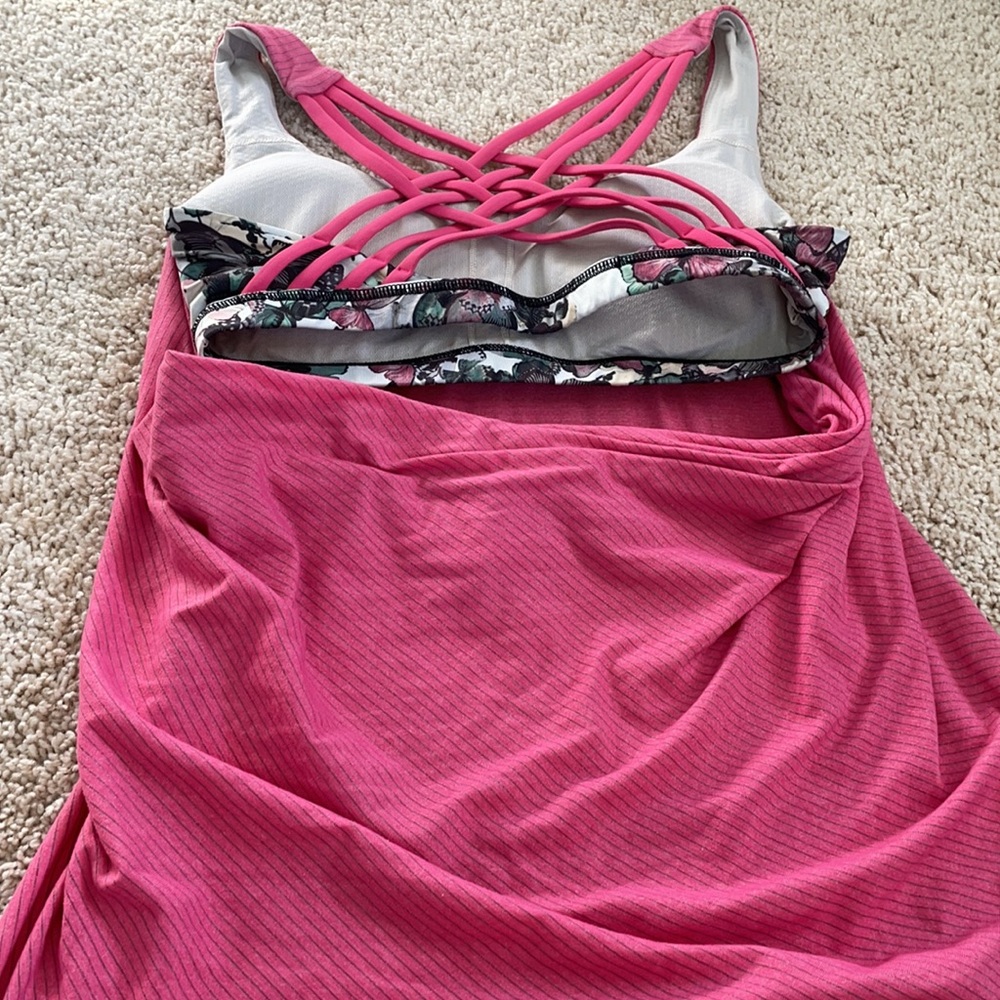 Lululemon size 4 pink butterfly workout top